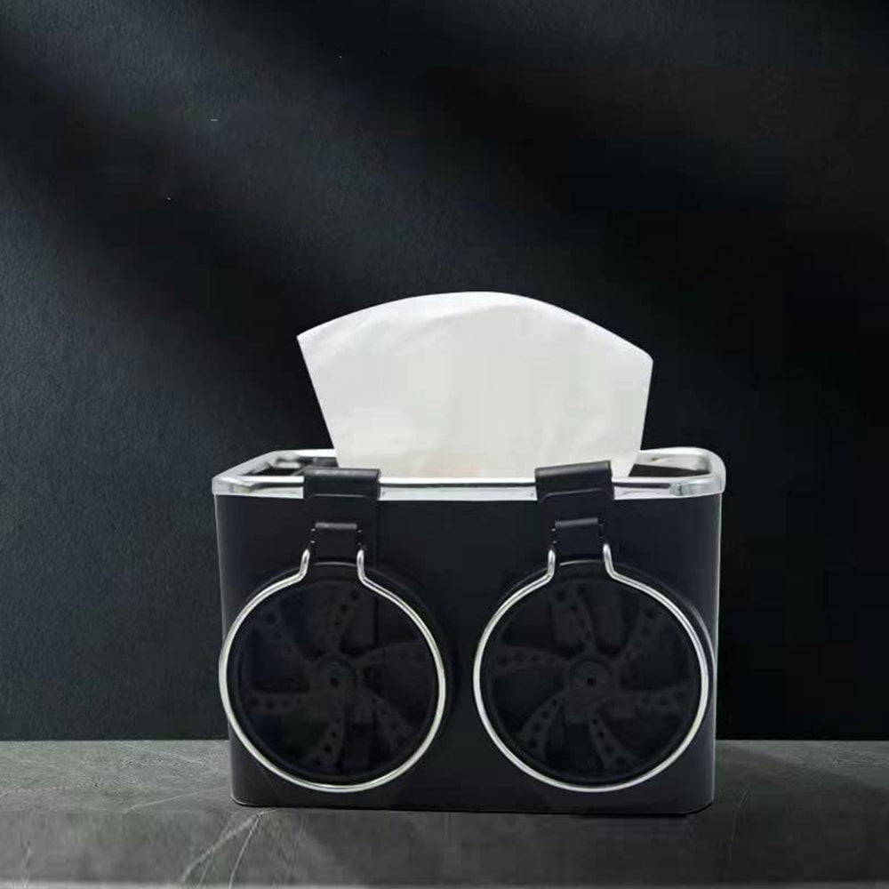 Multifunctional Car Armrest Storage Box with 2 Water Cup Holder