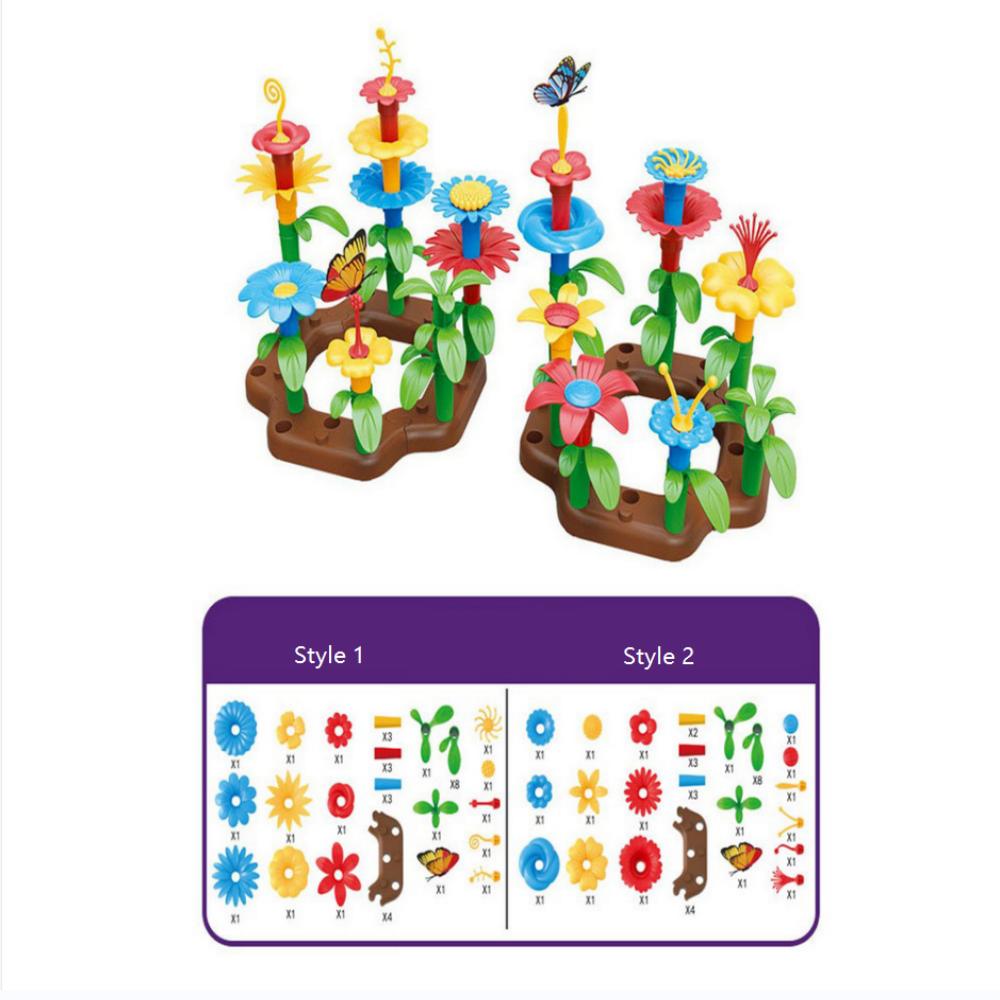 Toy 38-Piece Set Kids Flower Garden Building Toys Gardening Pretend Gift