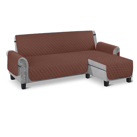 Sofa Cover Waterproof Reversible L Shaped Sofa Cover Sectional Couch Chaise Lounge Covers for Kids Pets-Dark coffee