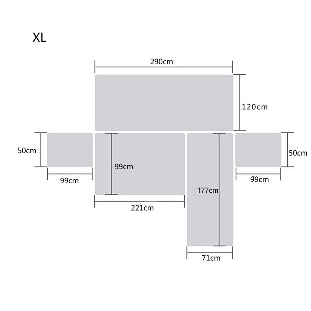 Sofa Cover Waterproof Reversible L Shaped Sofa Cover Sectional Couch Chaise Lounge Covers for Kids Pets-Black