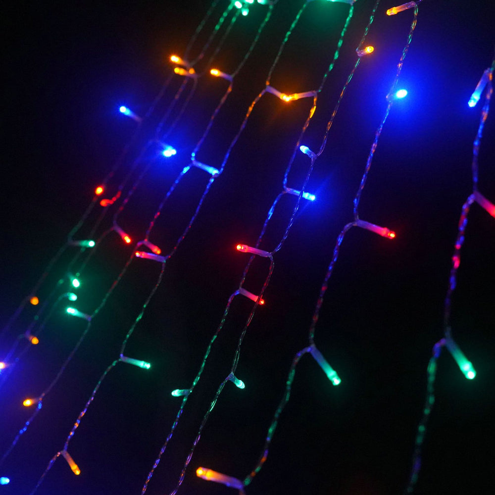 Christmas Decorations Waterfall Lights 350 LED Solar Waterfall String Light Fairy Xmas Tree Hanging Decor Outdoor -Multicolour