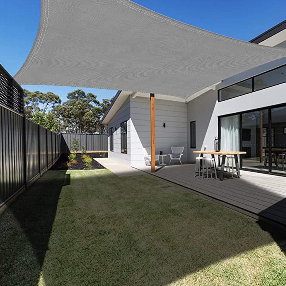 Sun Shade Sail Canopy Water Resistant Shade Cloth UV Block Sunshade Fabric for Outdoor Patio Garden -Grey