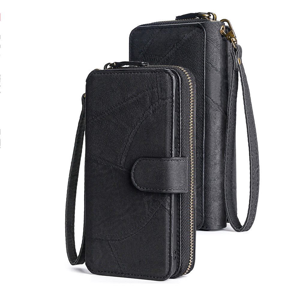Wallet Case Compatible for iPhone 13 14 Series Women Detachable Phone Cover with Card Holder -Black-13M