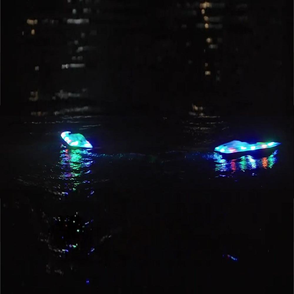 Kids RC Boats with LED Light 2.4GHz 15KM/H Speed Racing Remote Control Ship