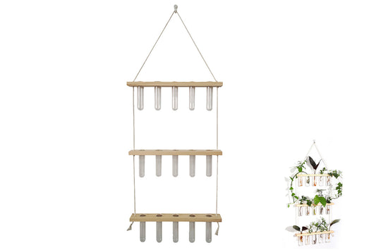 3 Tiered Plant Hanger Flower Wall Hanging Propagation Station for Home Office Decor-Style1