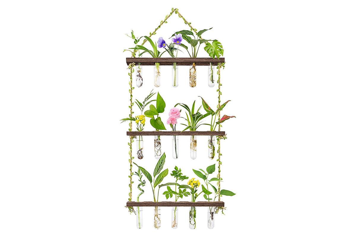 2pcs 3 Tiered Plant Hanger Flower Wall Hanging Propagation Station for Home Office Decor-Style2