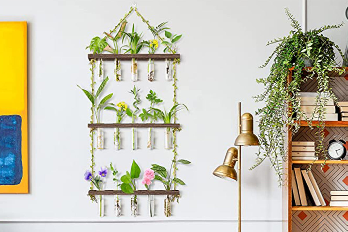 3 Tiered Plant Hanger Flower Wall Hanging Propagation Station for Home Office Decor-Style2