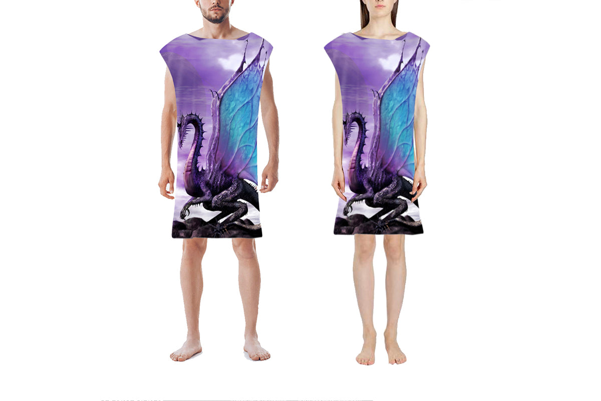 Hooded Beach Towel Unisex Changing Robe Quick Dry Towel-Dragon