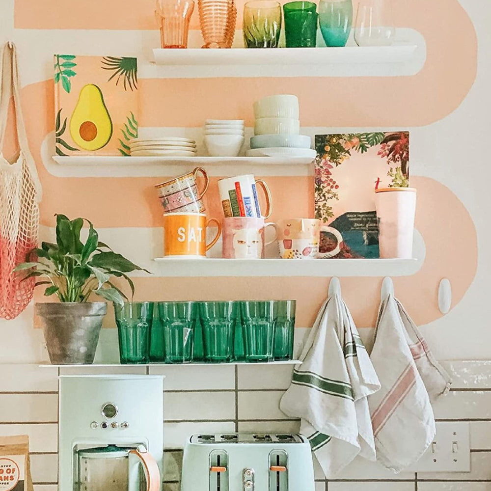 Floating Storage Shelves Wall Mounted Holder Rack for Bathroom Kitchen -White