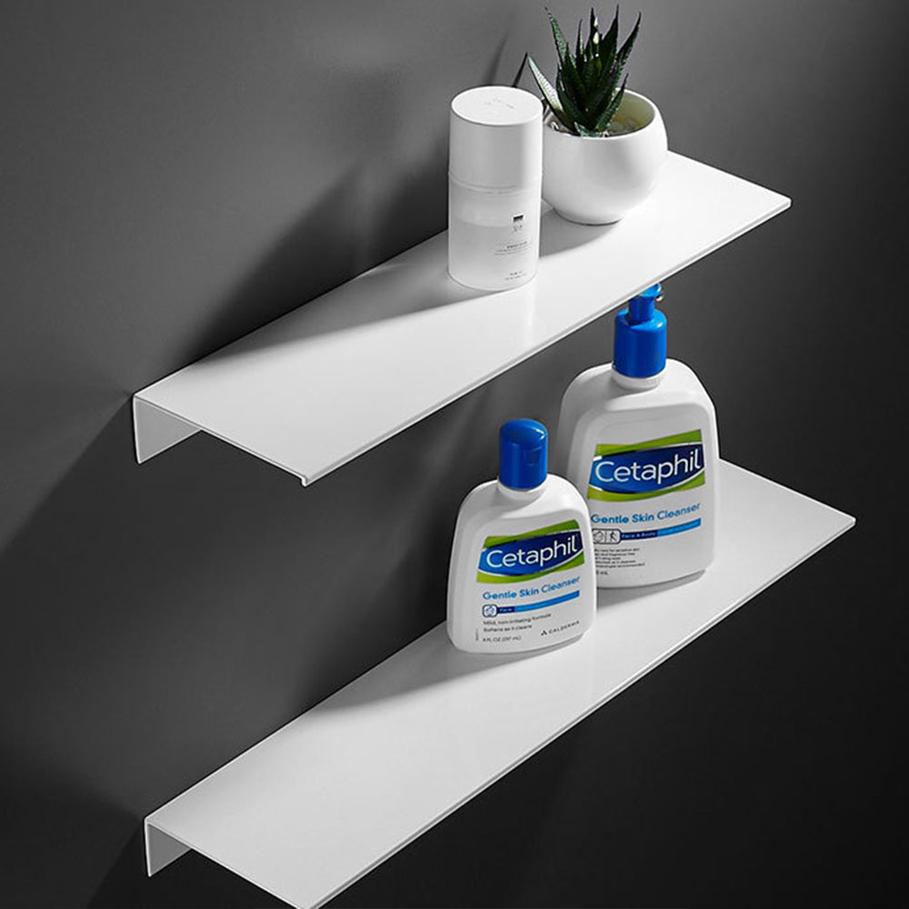 Floating Storage Shelves Wall Mounted Holder Rack for Bathroom Kitchen -White