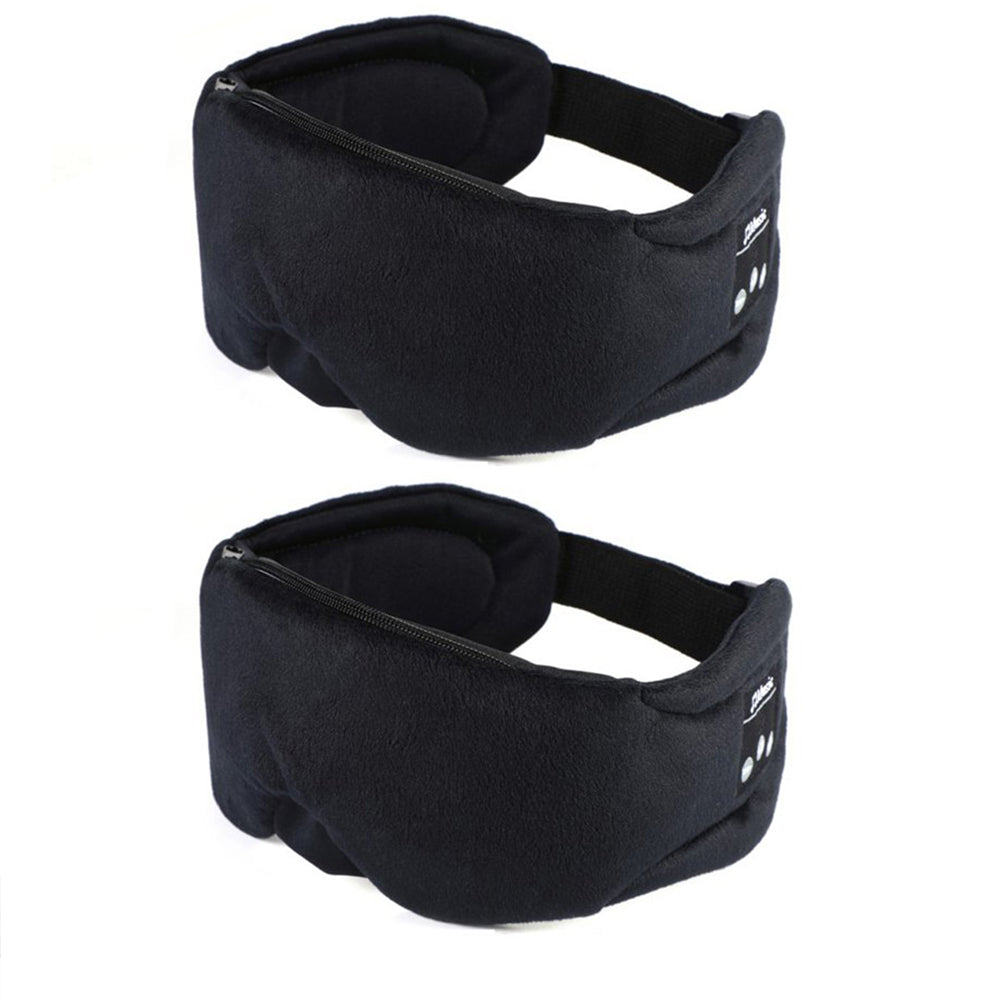 Sleep Headphones Eye Mask 2pcs Sleep Headphones 3D Bluetooth 5.0 Headband Noise Cancelling Sleeping Headphones -Black