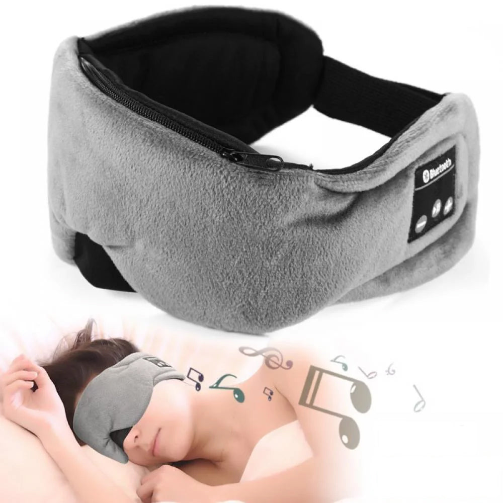 Sleep Headphones Eye Mask 2pcs Sleep Headphones 3D Bluetooth 5.0 Headband Noise Cancelling Sleeping Headphones -Gray