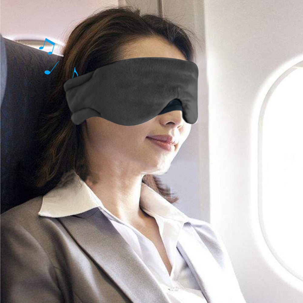Sleep Headphones Eye Mask Sleep Headphones 3D Bluetooth 5.0 Headband Noise Cancelling Sleeping Headphones -Black