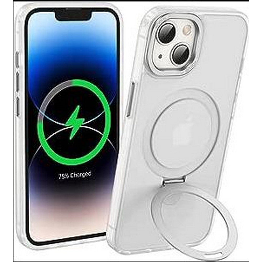 Magnetic Case for iPhone 13 14 Pro Promax Plus Shockproof Cover Screen Protector -Silver