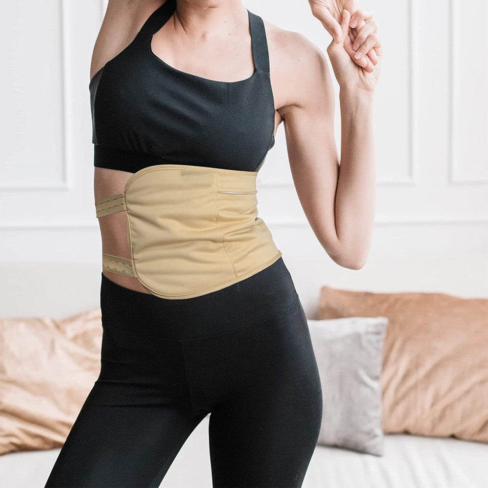 Castor Oil Pack Kit Compress Reusable Wrap Belt for Inflammation Toxin Remover Khaki