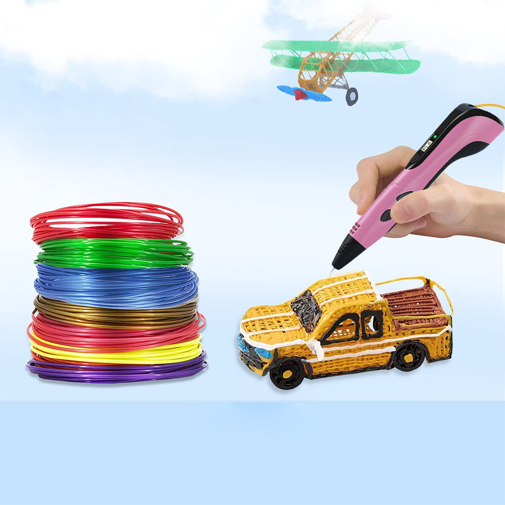 Toy 3D Printing PenDIY Drawing PenCreative Toy 10 Colorsfor Kids Adult -Pink