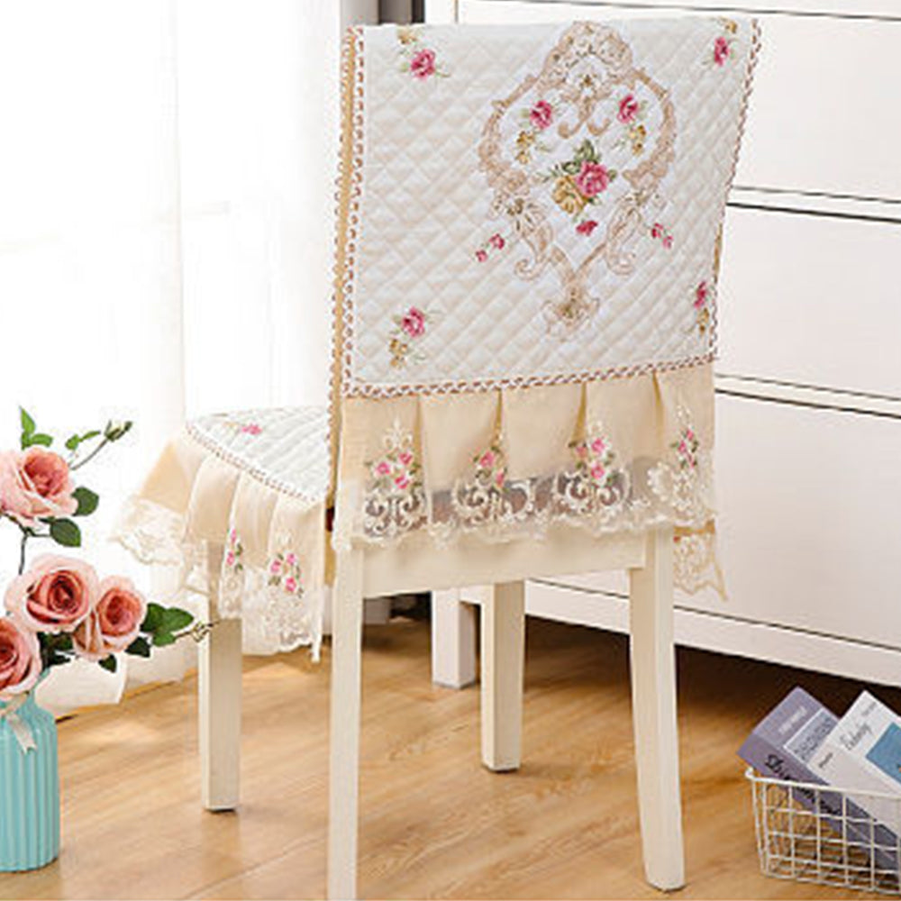 Siamese Chair Cover Non-Slip Thickened Stretch Slipcover Seat Cover -White