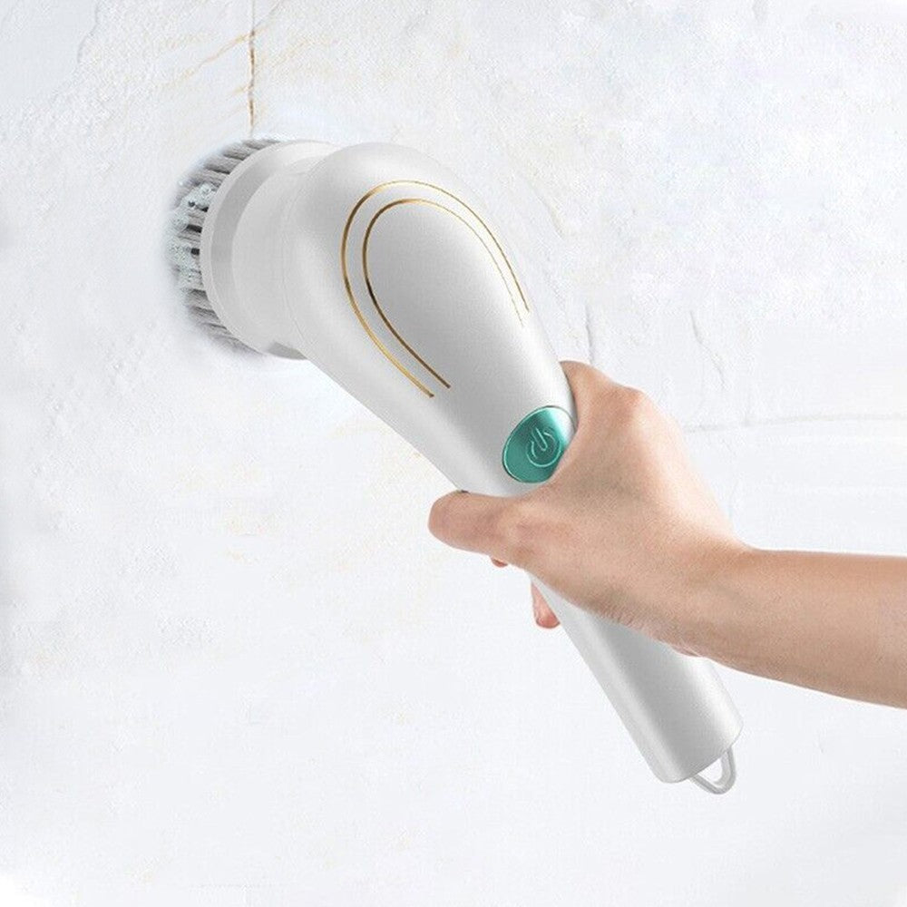 5 in 1 Handheld Electric Cleaning Brush USB Rechargeable Electric Dishwashing Brush Shower Scrubber Cleaning Tool Kit