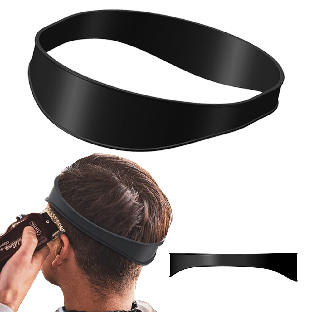 Neckline Shaving Template Curved Silicone Haircut Band Hair Cutting Tool for DIY Home Haircuts -Black