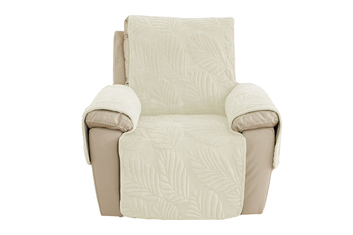 Reclining Couch Slipcovers Soft with Pockets Protector for Pets Kids-Beige