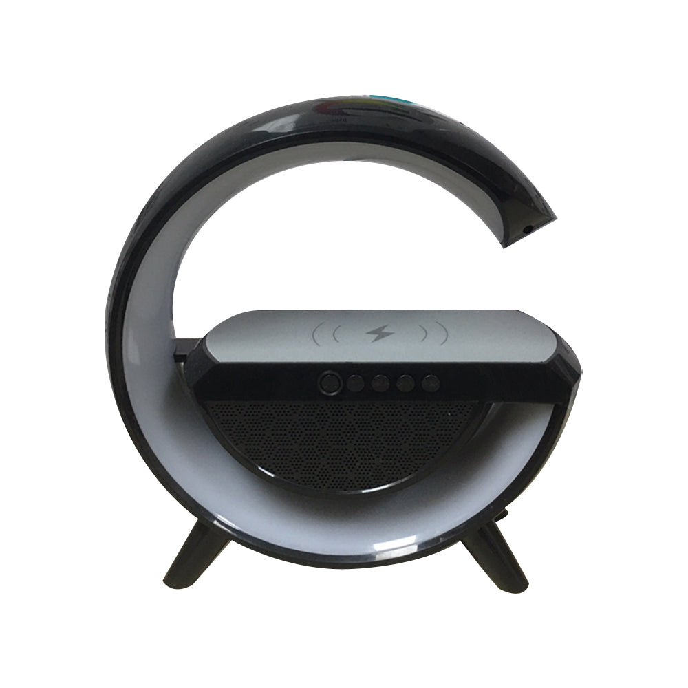 Wireless Phone Charger Atmosphere Lamp Intelligent Bluetooth Speaker Night Light Black