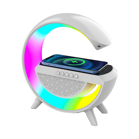 Wireless Phone Charger Atmosphere Lamp Intelligent Bluetooth Speaker Night Light White