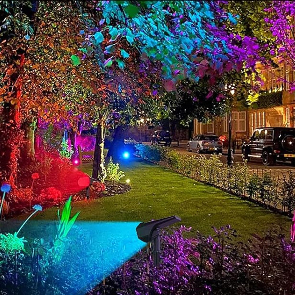 2Pcs Solar Garden Lights 48LEDs Outdoor Landscape Spotlights