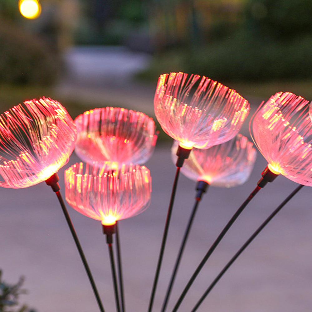2-Pack Solar Outdoor Lights 6 Heads Color Changing Jellyfish Solar Garden Lights