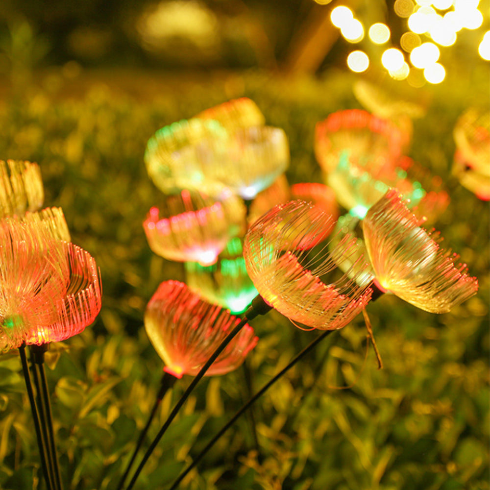 2-Pack Solar Outdoor Lights 6 Heads Color Changing Jellyfish Solar Garden Lights