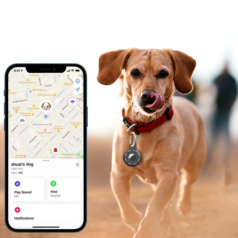 4Pcs For Apple Airtag Case Cover Anti-lost Keychain Ring Protective Case Black