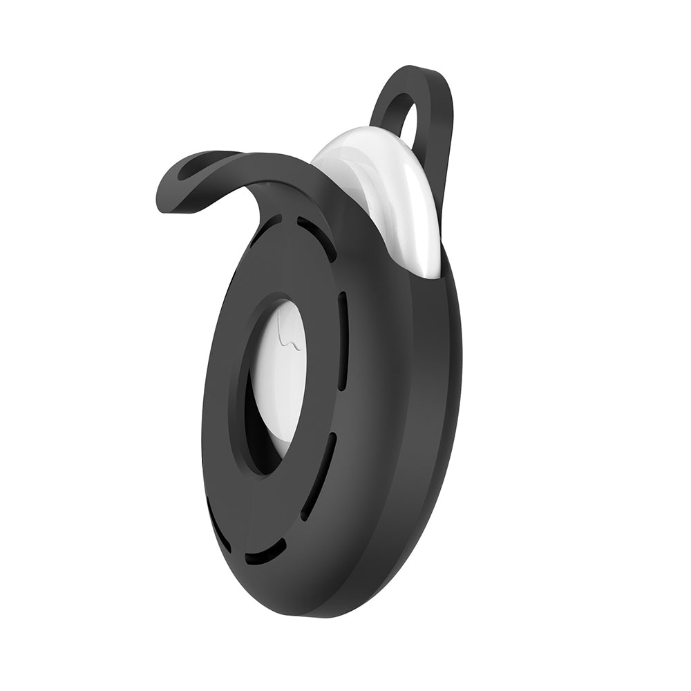 4Pcs For Apple Airtag Case Cover Anti-lost Keychain Ring Protective Case Black