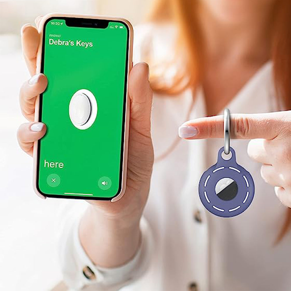 4Pcs For Apple Airtag Case Cover Anti-lost Keychain Ring Protective Case Style 1