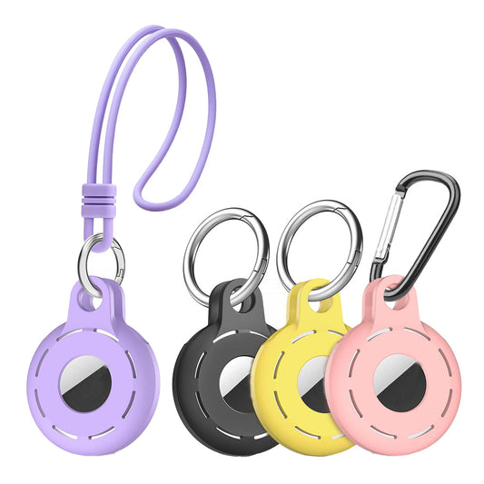 4Pcs For Apple Airtag Case Cover Anti-lost Keychain Ring Protective Case Style 2
