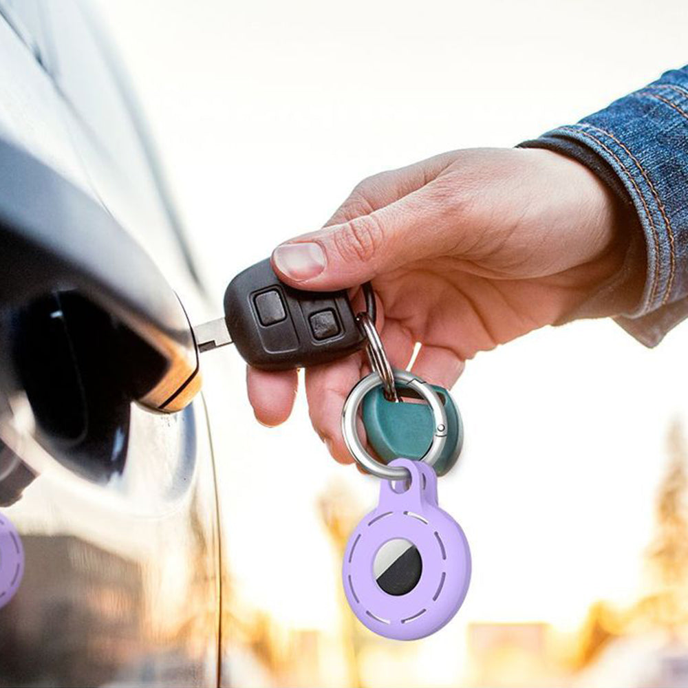 4Pcs For Apple Airtag Case Cover Anti-lost Keychain Ring Protective Case Style 2