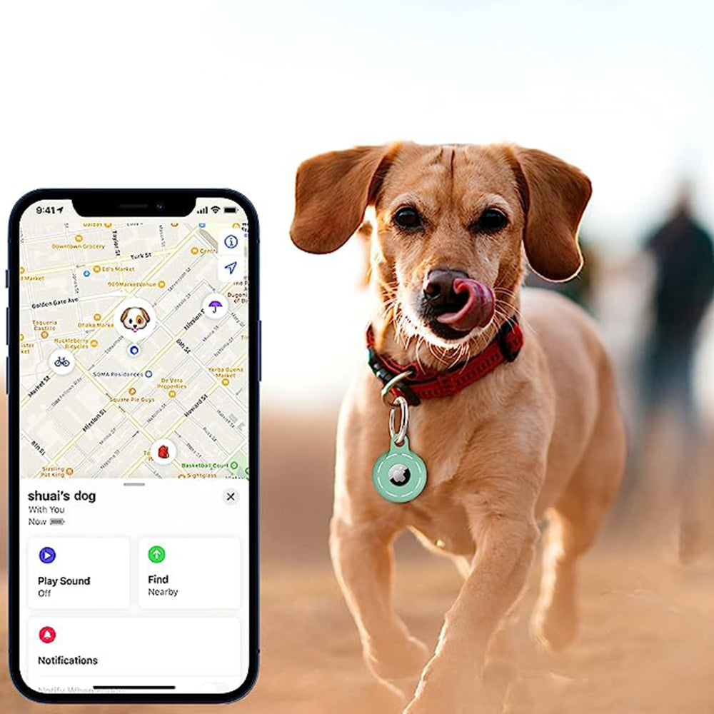 4Pcs For Apple Airtag Case Cover Anti-lost Keychain Ring Protective Case Green