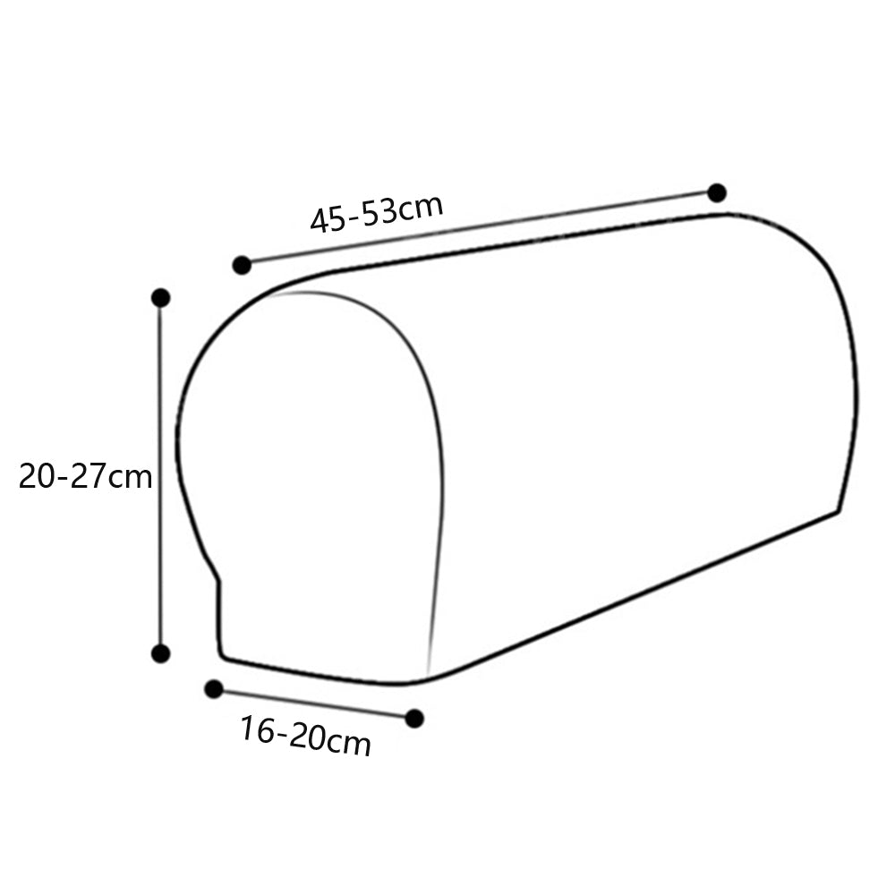 Pair of Sofa Armrest Covers Removable Stretch Couch Arm Protectors Black