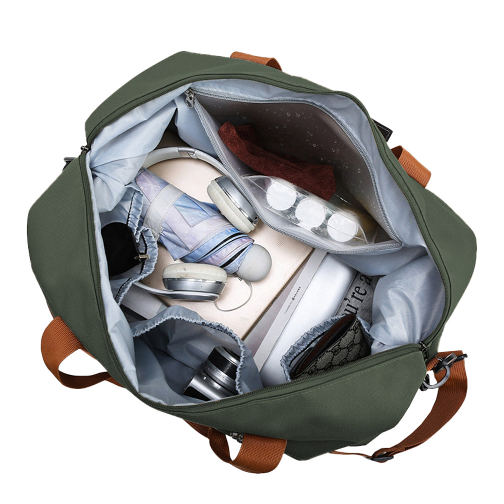 Large Capacity Travel Bag Duffel Bag with Wet and Dry Compartments Green