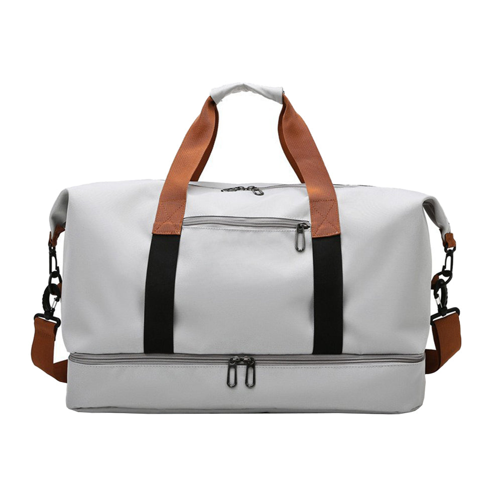 Large Capacity Travel Bag Duffel Bag with Wet and Dry Compartments Gray