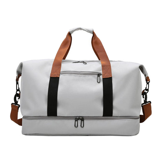 Large Capacity Travel Bag Duffel Bag with Wet and Dry Compartments Gray