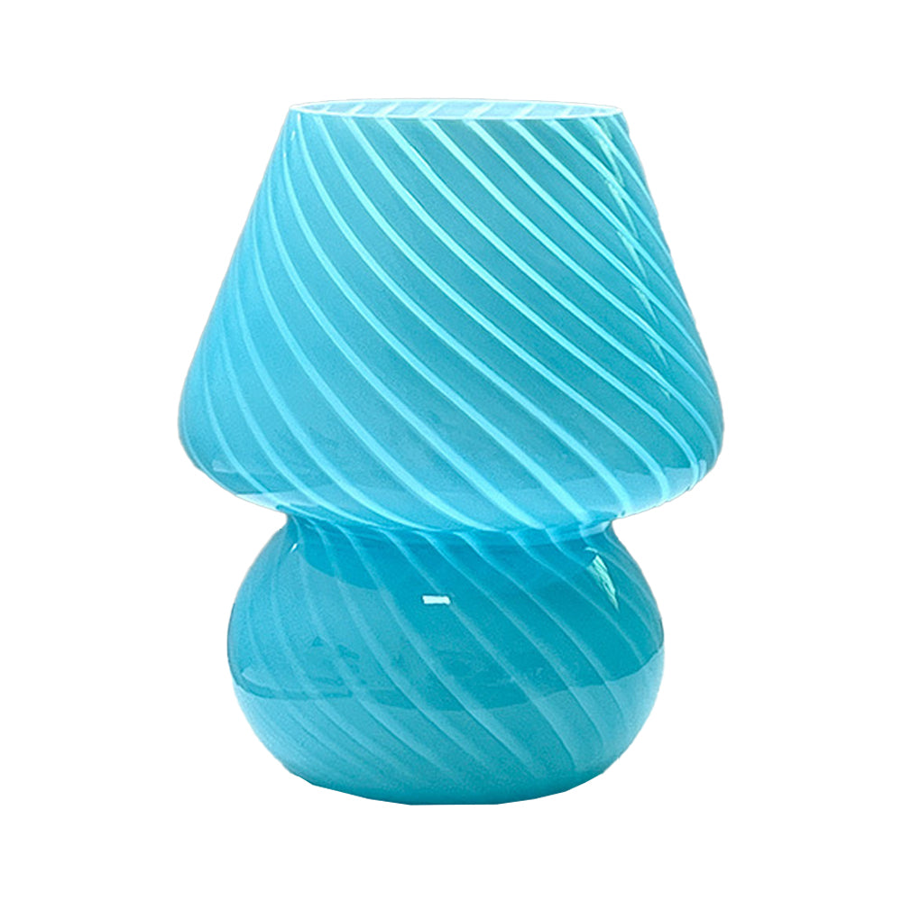 Mushroom Glass Table Lamp Bedside Night Light Desk Lamp Blue