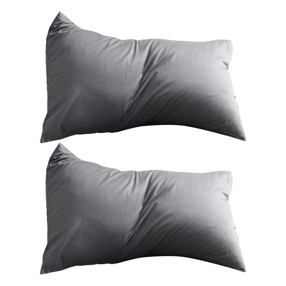 2Pcs 74x48cm Solid Color Pillowcase Cotton Pillow Covers Home Decor Dark Gray