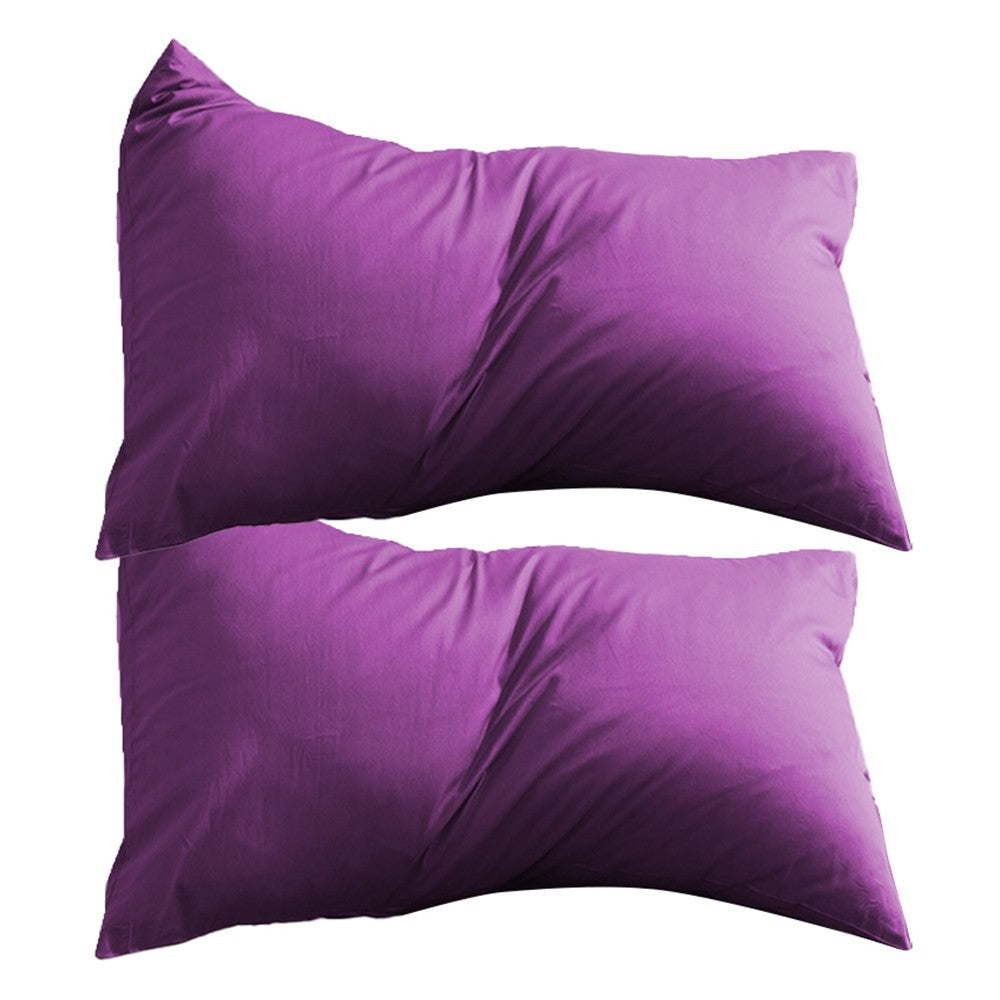 2Pcs 74x48cm Solid Color Pillowcase Cotton Pillow Covers Home Decor Dark Purple