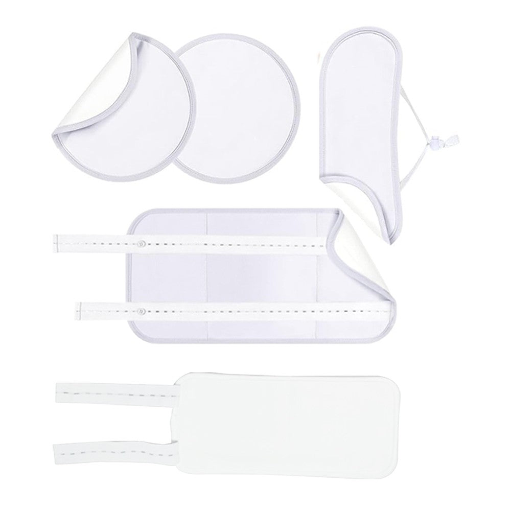 5-Piece Reusable Compress Castor Oil Pack for Knee Calf Waist Neck Chest White