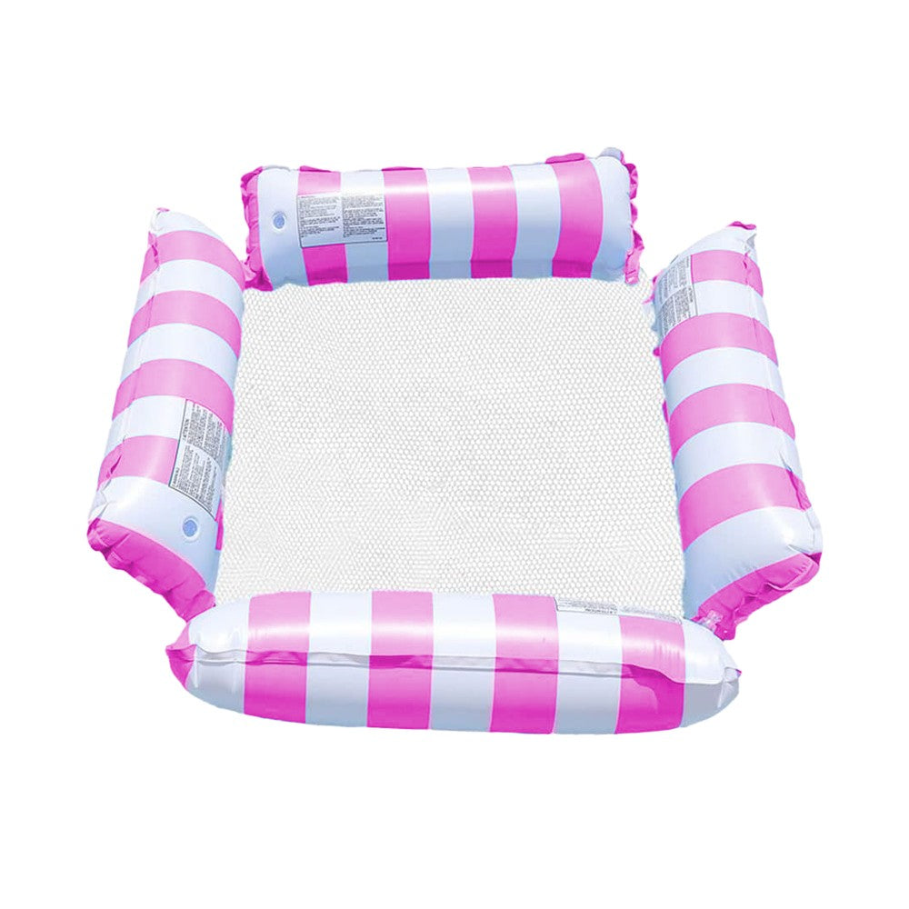 Inflatable Floating Water Hammock Swimming Pool Float Lounger Rose Red