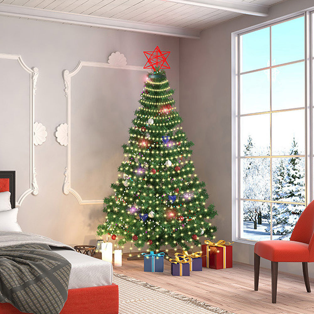Christmas Tree String Lights Waterfall LED Fairy Lights Outdoor Yard Party Christmas Decorations Warm Lighting