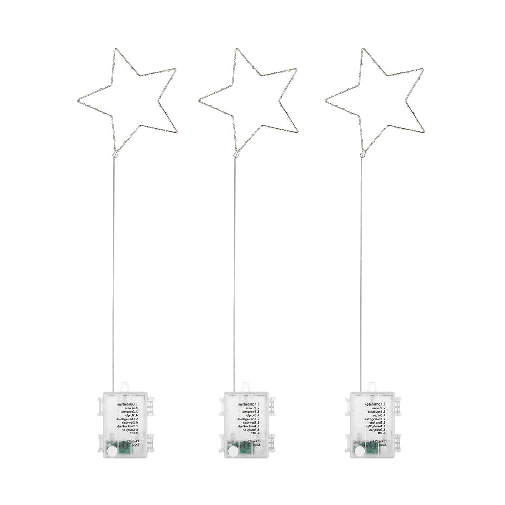 Christmas Window Star String Lights Waterproof Outdoor Patio Lights Decor for Tree Garden Backyard-Warm white