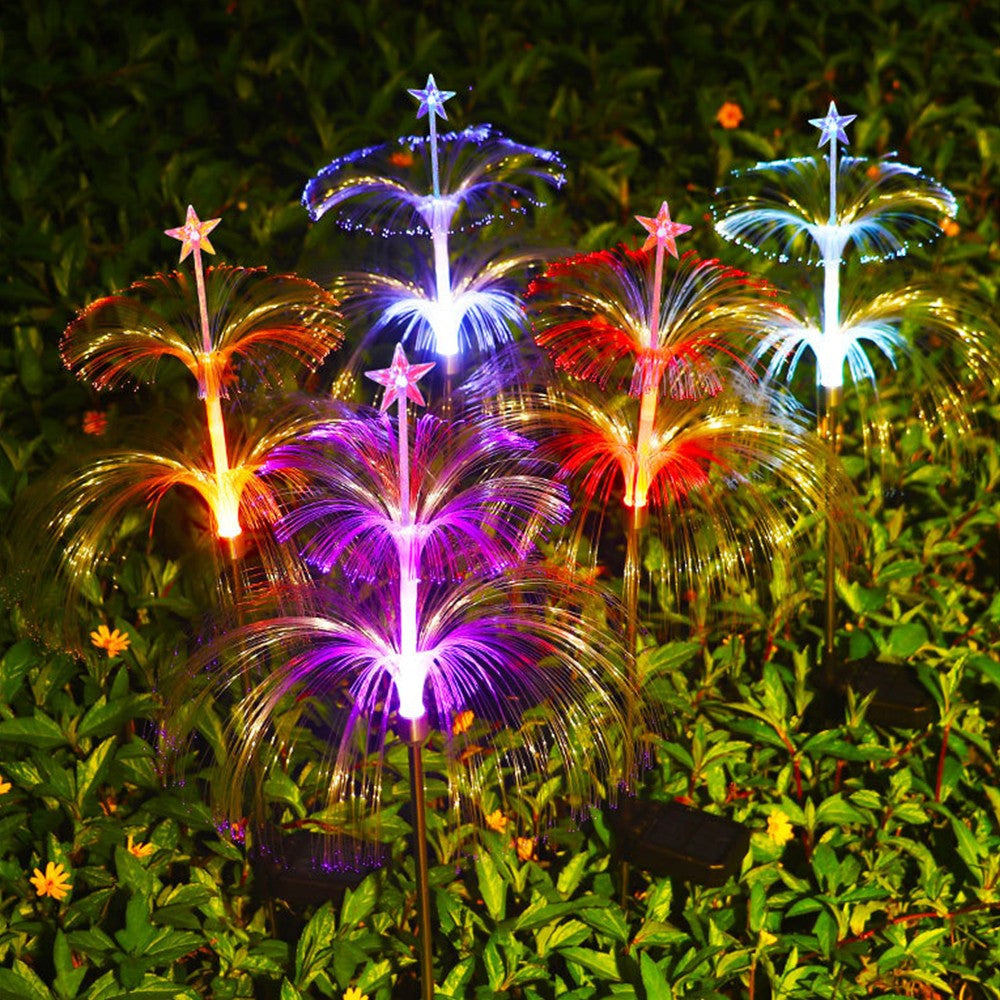 Set of 2Pcs Sola Jellyfish Lights Garden Decorative Stake Lights Outdoor Yard Lights