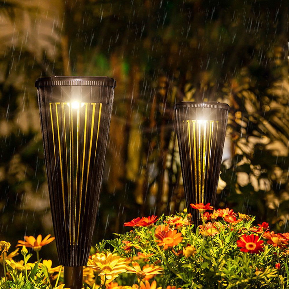 2Pcs Outdoor Solar Landscape Pathway Lights Garden Decorating Lights Walkway Driveway Sidewalk Yard