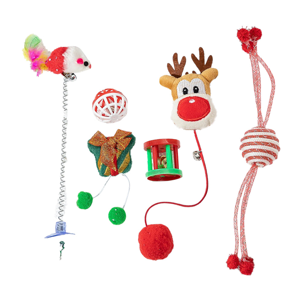 Christmas Theme Cat Toy Set Pet Interactive Toy Set Style 3
