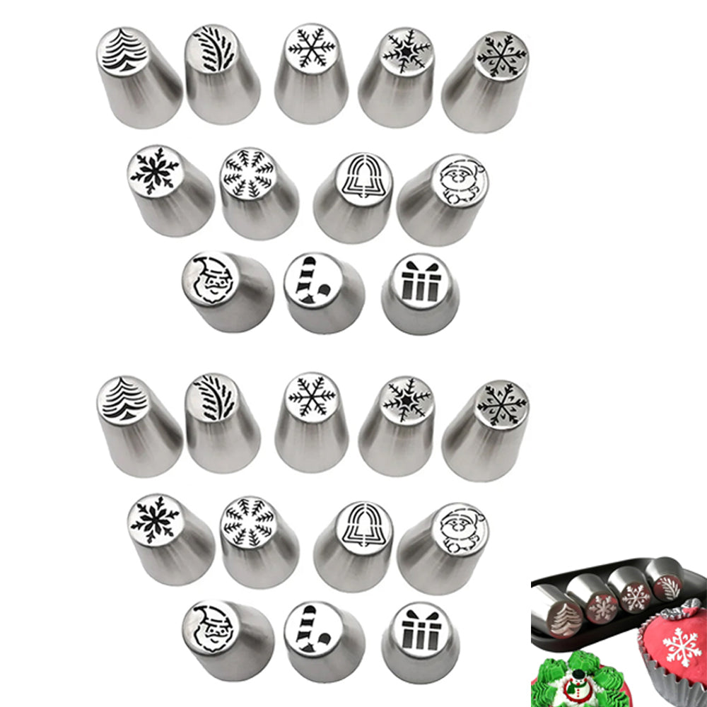 26Pcs Piping Nozzles Tips Pastry Cake Decor DIY Russian Flower Icing Baking Tools